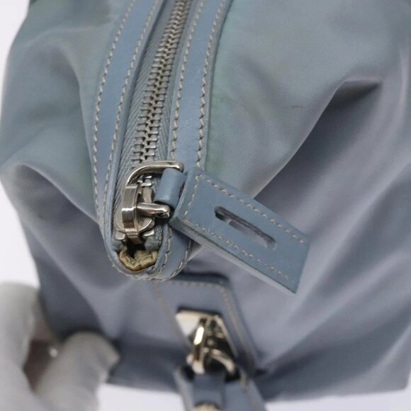 PRADA Tote Bag Nylon Light Blue Silver Auth - Picture 9 of 16
